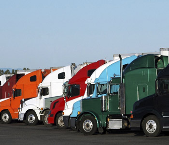 fleet of semitrucks