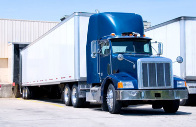 truck parked in loading dock