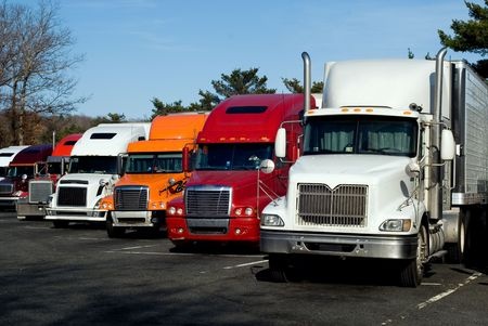 fleet of semitrucks