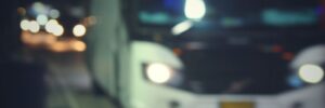 Bus driving at night