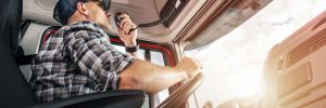 Temporary truck driver using radio in cab